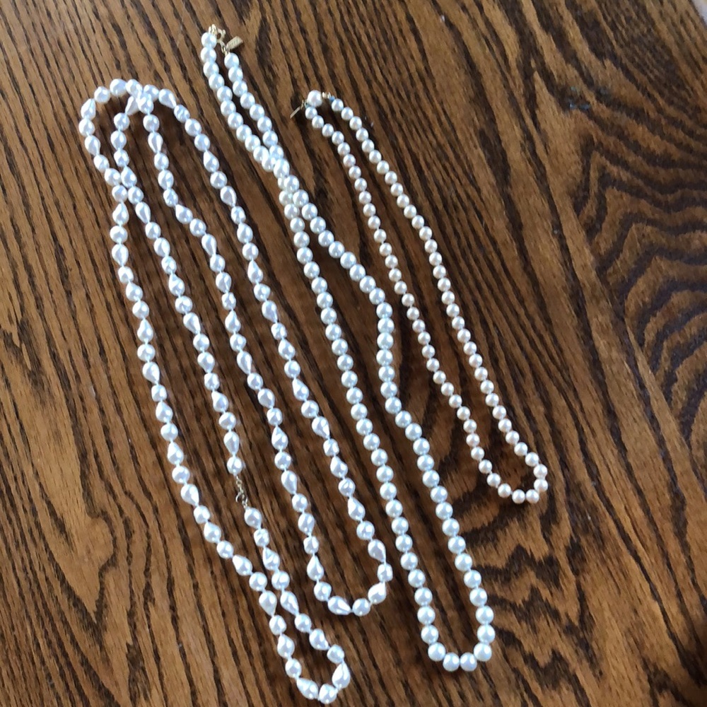 Three strands pearls 53” 28” and 20” Marvella and 1928 brand - Picture 2 of 7